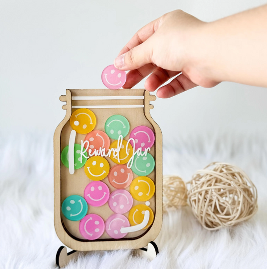 Kid Rewards Jar With Smile Face Token