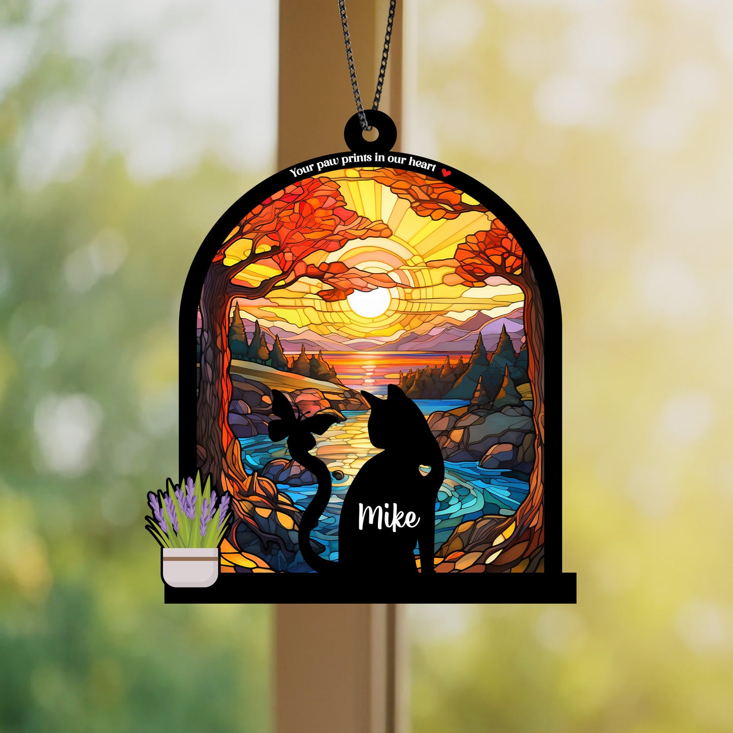 Pet Memorial Suncatcher With Plant Custom