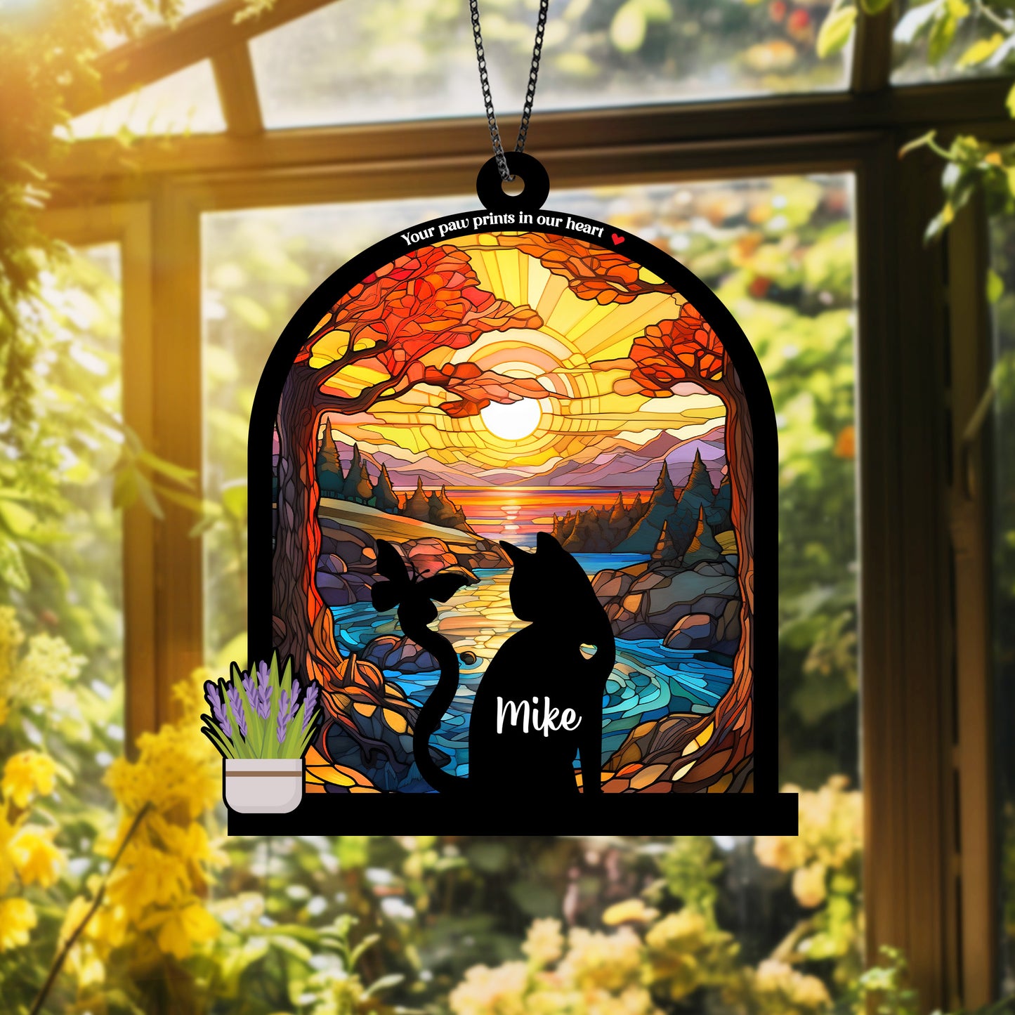 Pet Memorial Suncatcher With Plant Custom