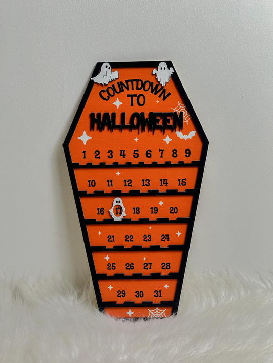 Halloween Countdown calendar with moveable ghost